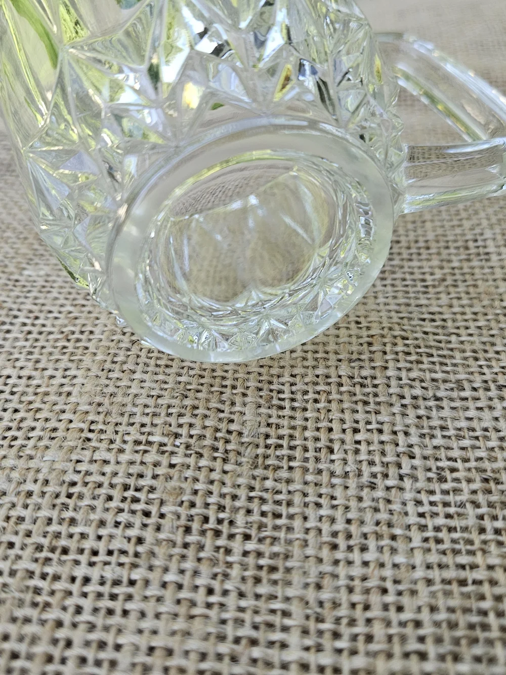 Clear Crystal Glass Creamer Pitcher - Classic Faceted Design